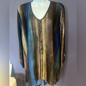 Ciara Sun Woo Print Long Sleeve Pullover Blouse L
Length 35"